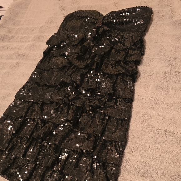 Rachel & Chloé Black Sleeveless Sequins Strerch Dress Size Large - Picture 3 of 9